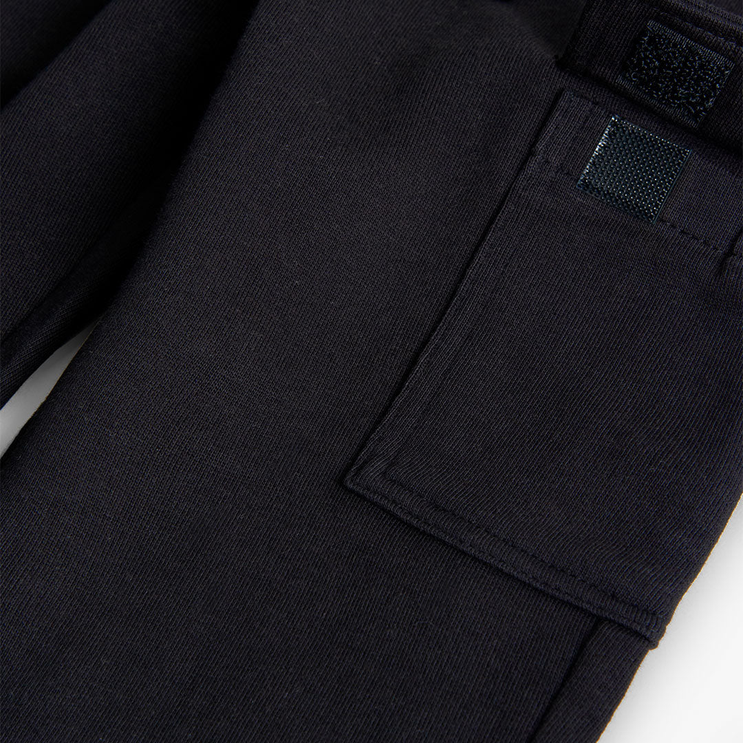 Black Cargo Fleece Sweatpants