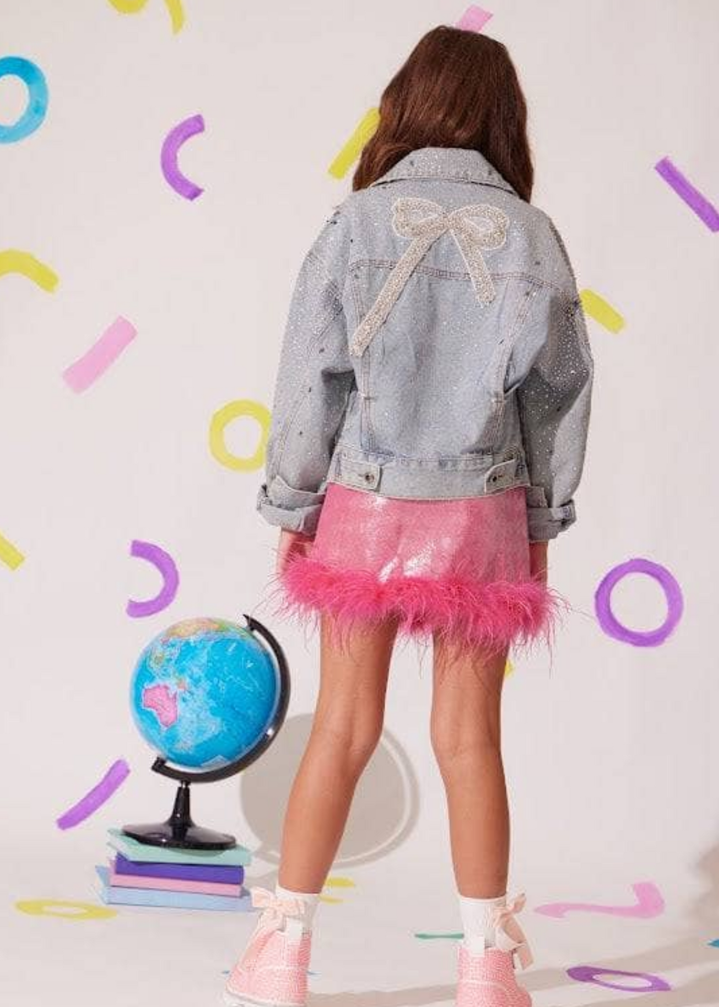 Crystal Bow Denim Jacket