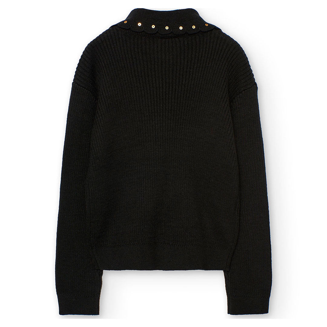 Bow Collared Knit Sweater