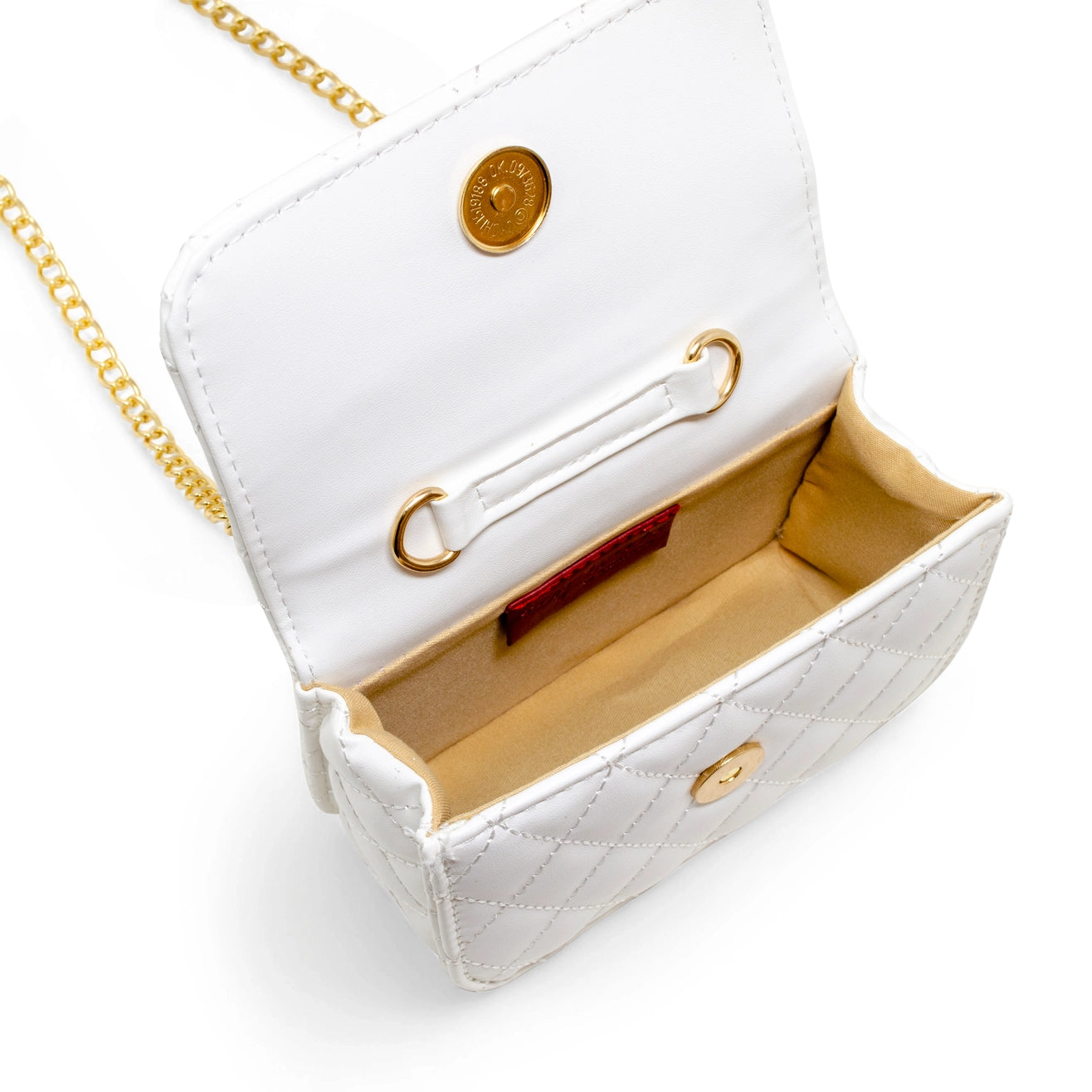 White Classic Link Chain Top Handle Handbag
