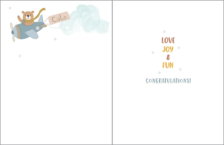 Baby Greeting Card- Baby Boy Airplanes