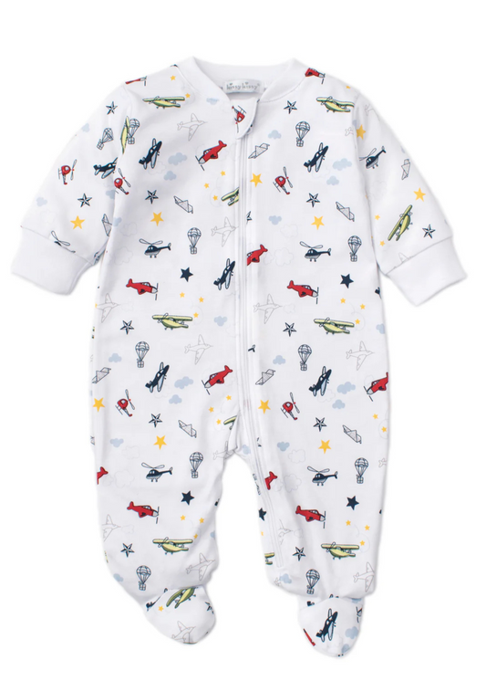 Aviators Print Footie with Zip