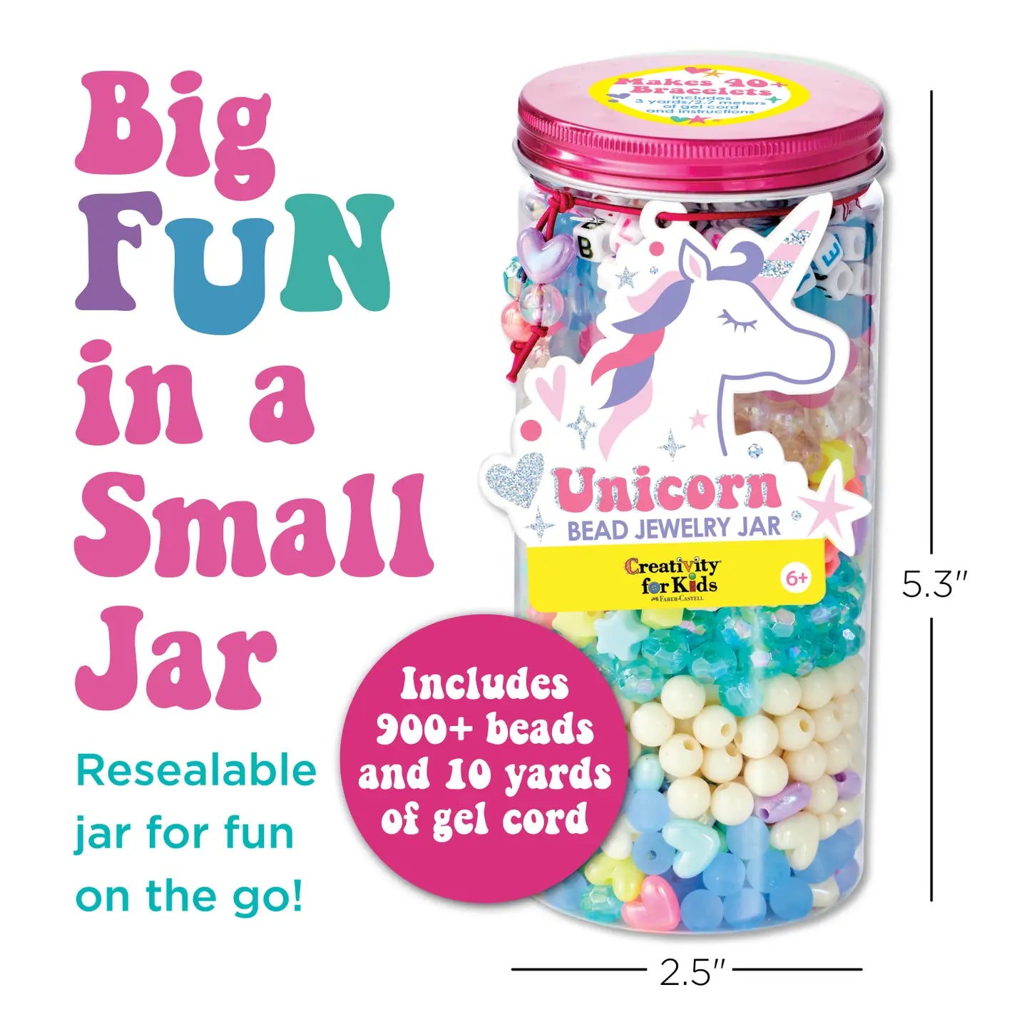 Bead Jewelry Jar Unicorn - DIY Bracelet Craft Kit For Kids