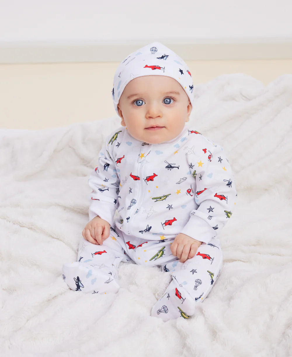 Aviators Print Footie with Zip
