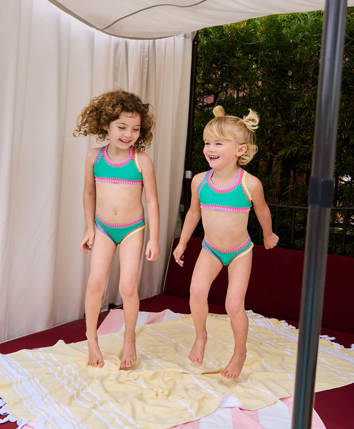 Sporty Rainbow Embroidered Bikini