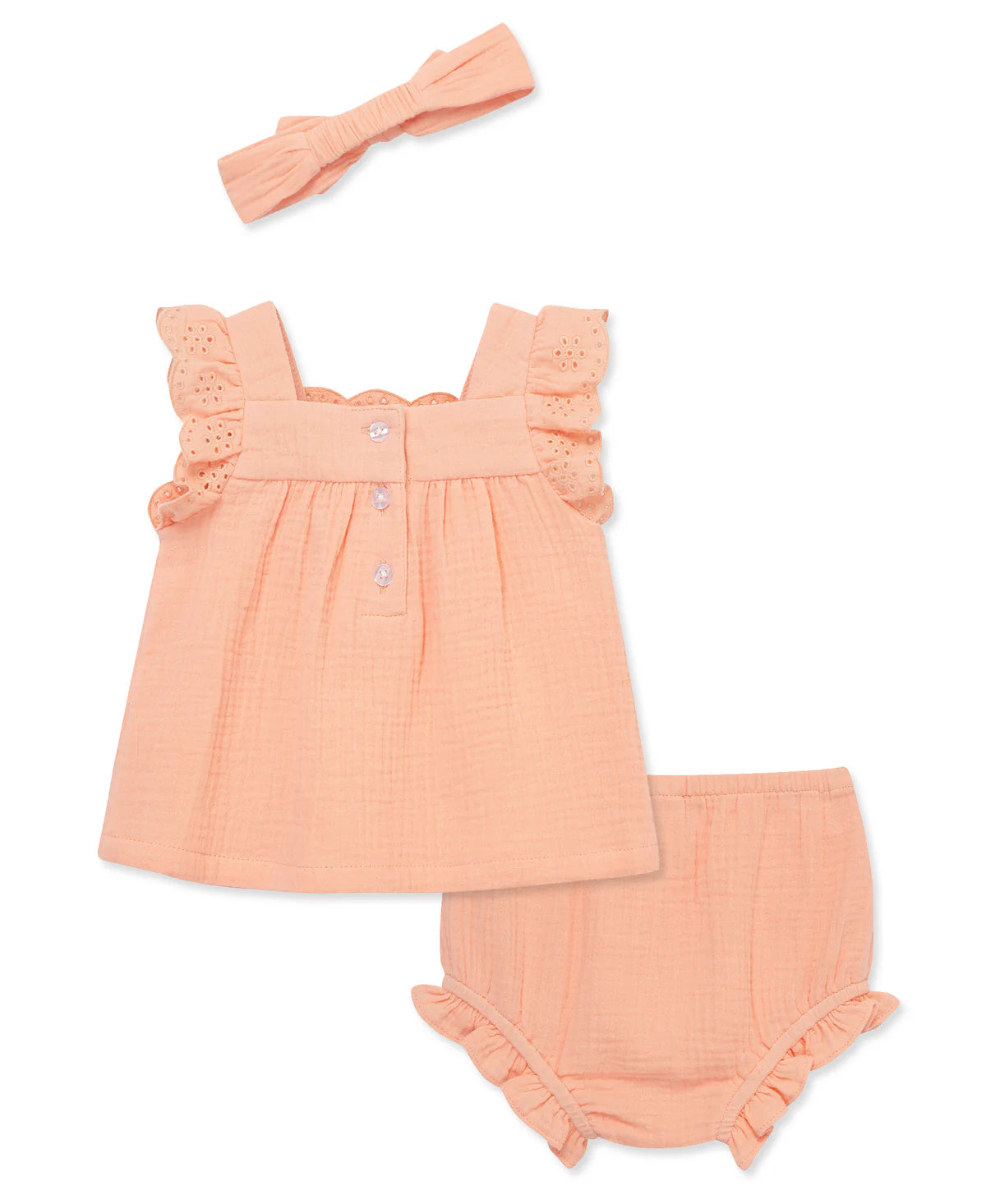 Eyelet Gauze Short Set and Headband