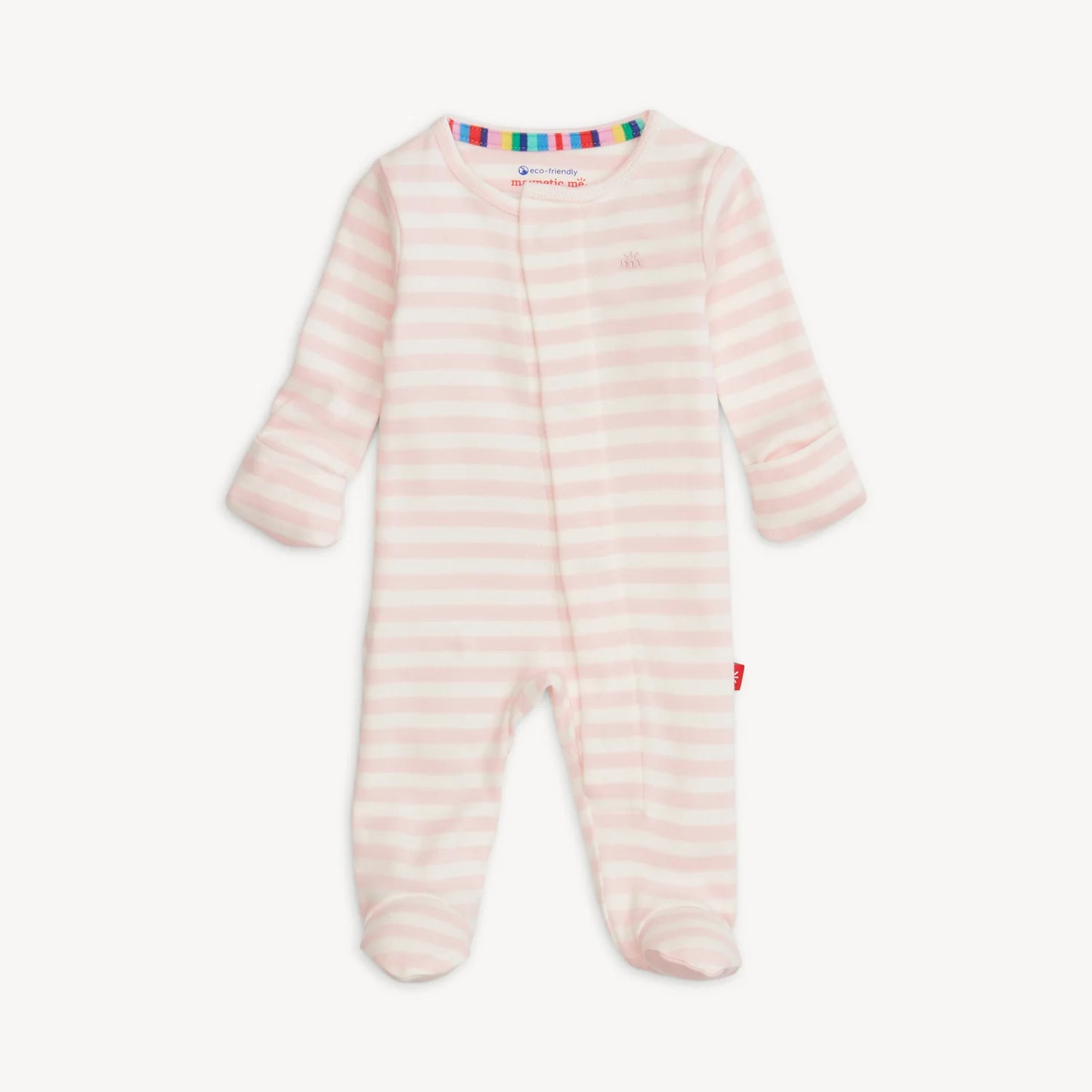 Pink Stripe Organic Footie