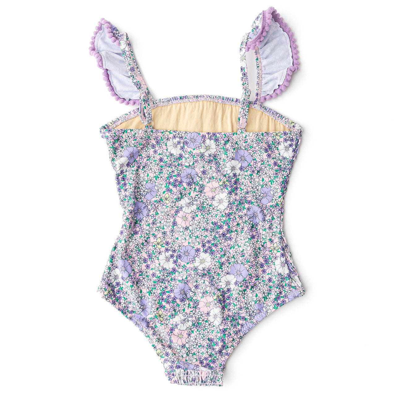 Flower Power Purple Smocked One Piece Swimsuit