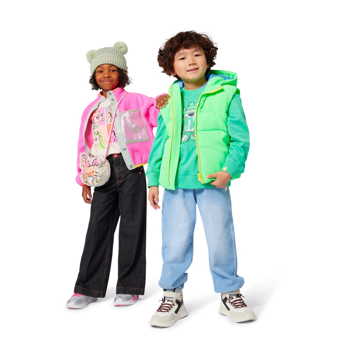 Neon Fleece Sequin Shearling Coat