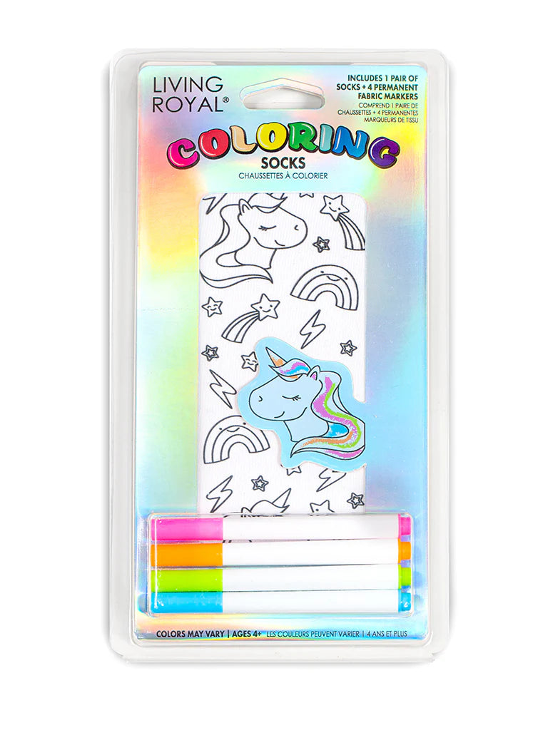 Unicorn Coloring Socks