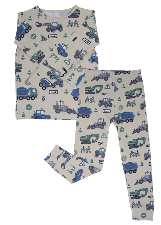 Trucks Diggers Construction Big Kid Pajama