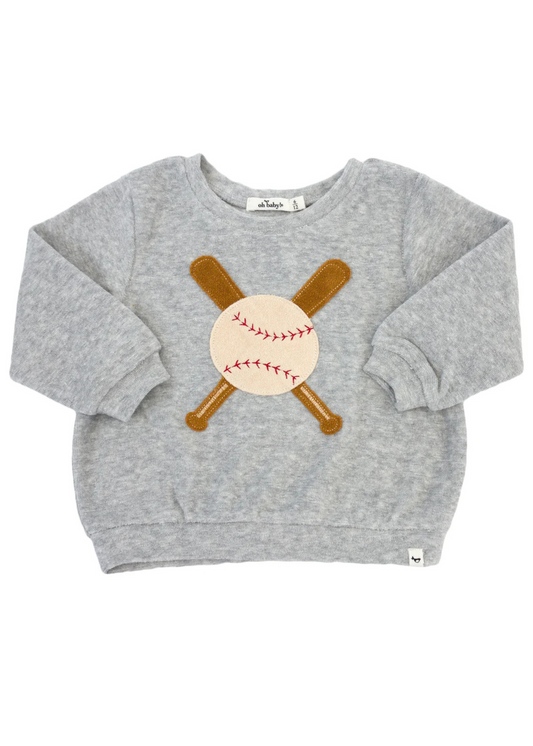 Cotton Terry Boxy Sweatshirt - Vintage Baseball