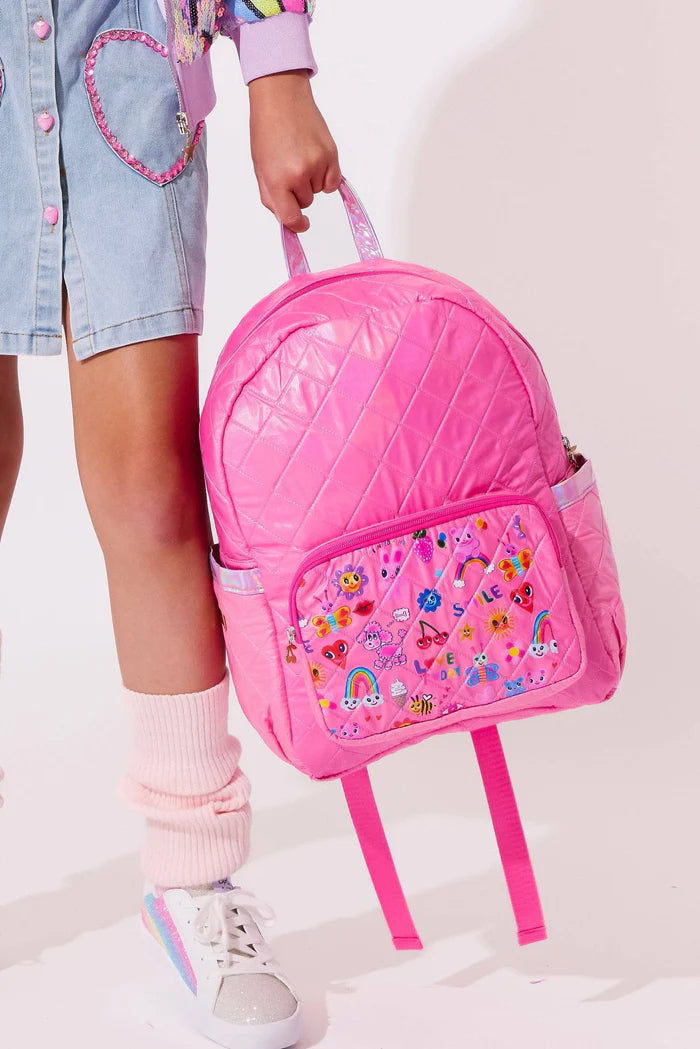 Doodle Art Quilted Backpack