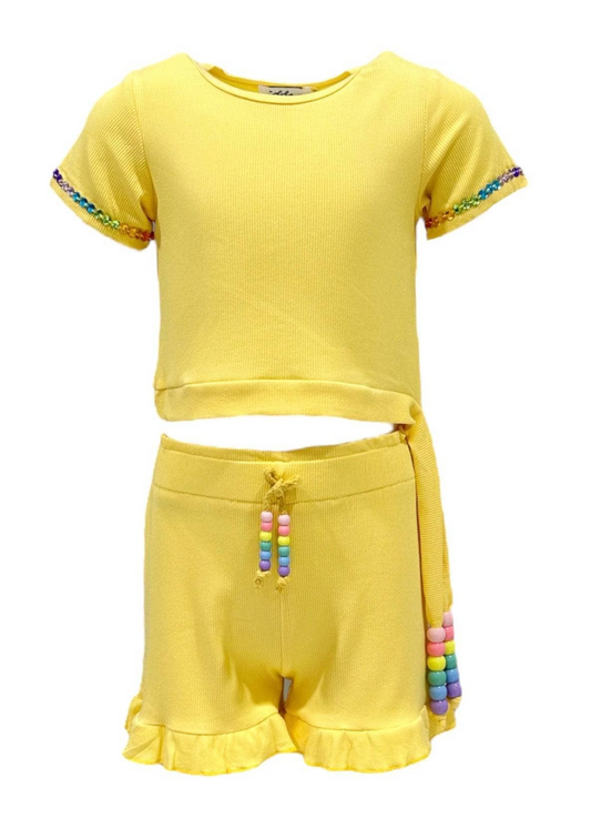 Candy Beaded Gem Ruffle Set