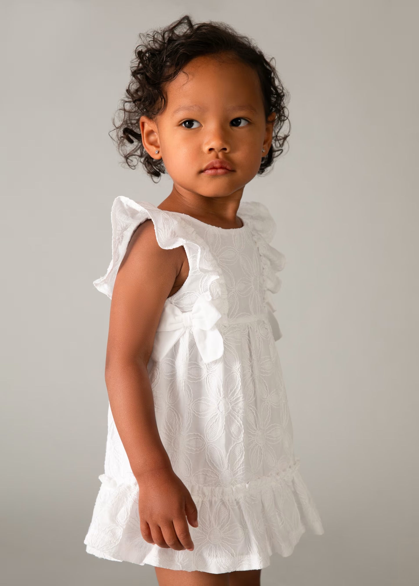 Embroidered Floral White Dress