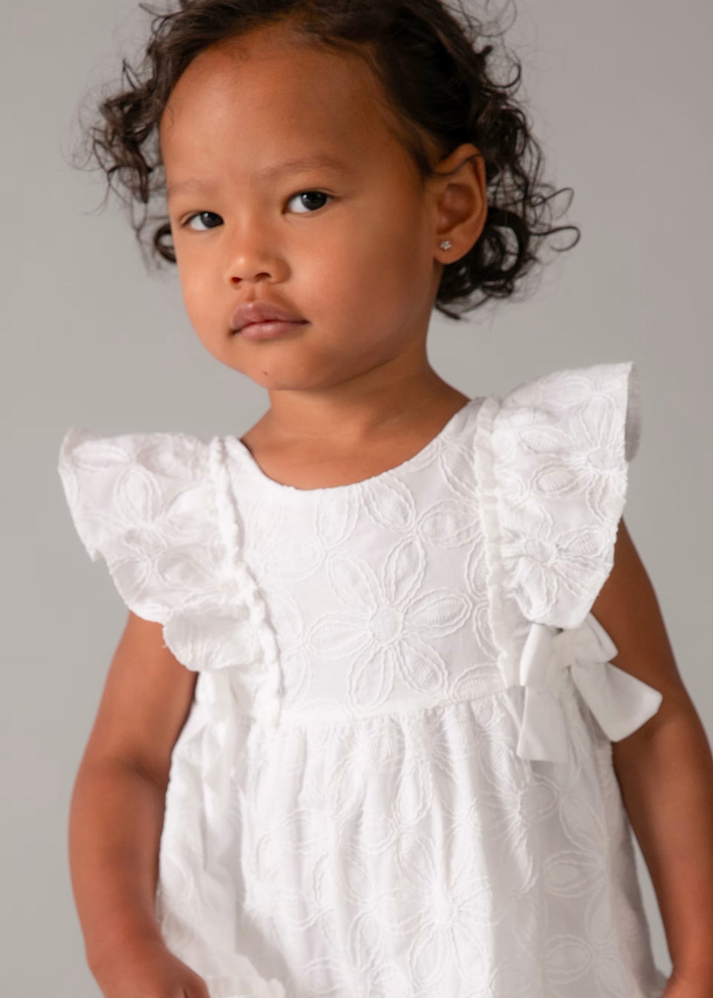 Embroidered Floral White Dress