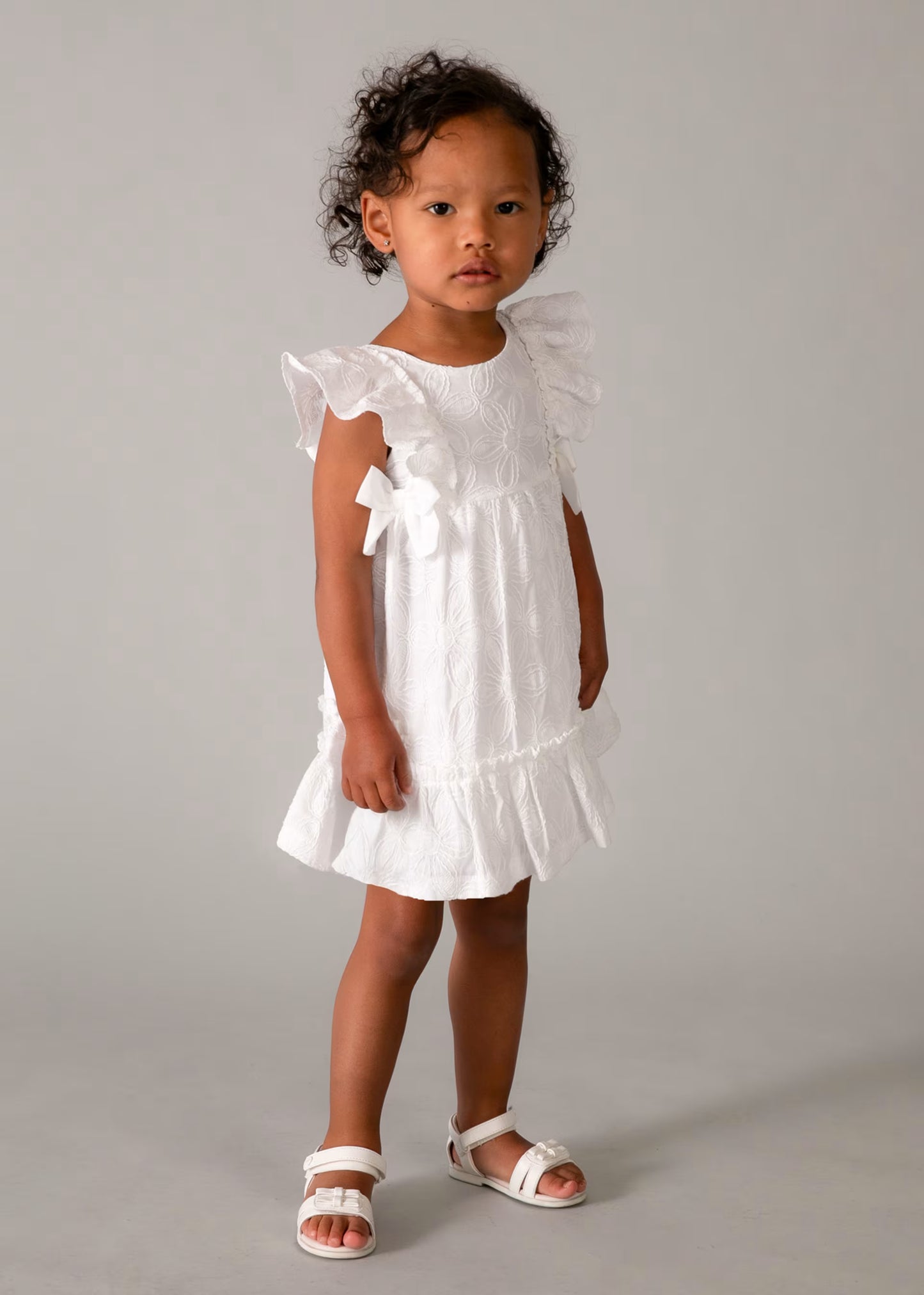 Embroidered Floral White Dress