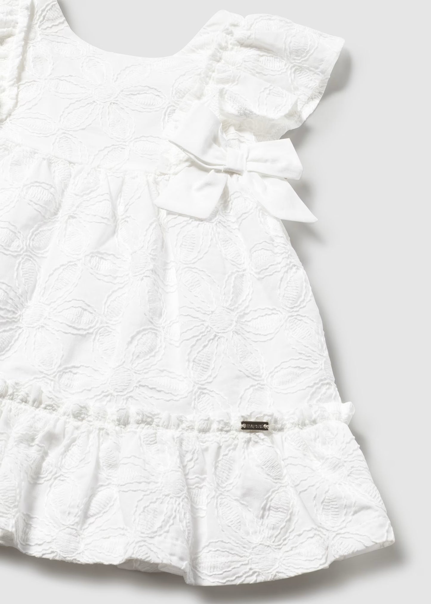 Embroidered Floral White Dress