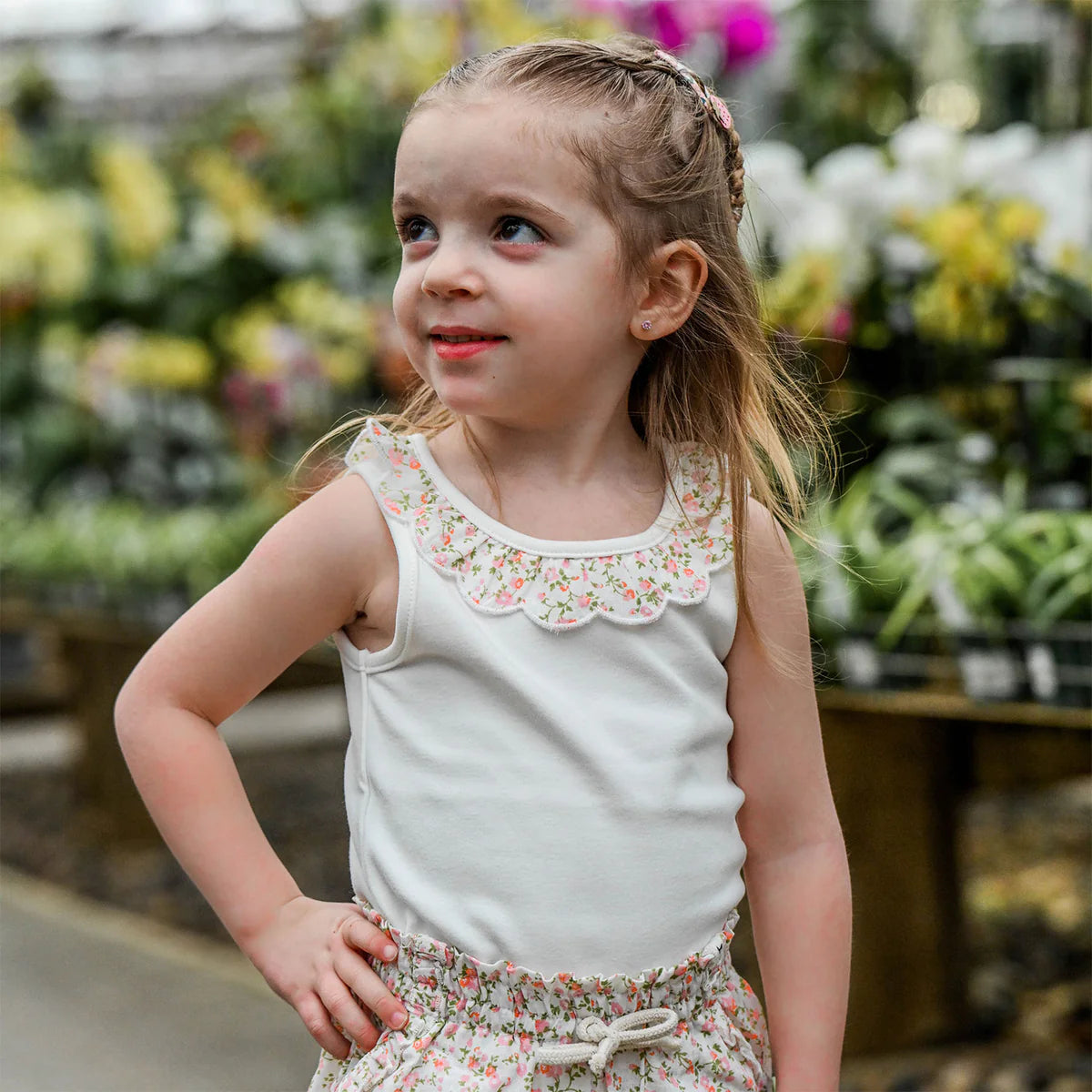 Poppy Sprig Blush Bella Collar Tank