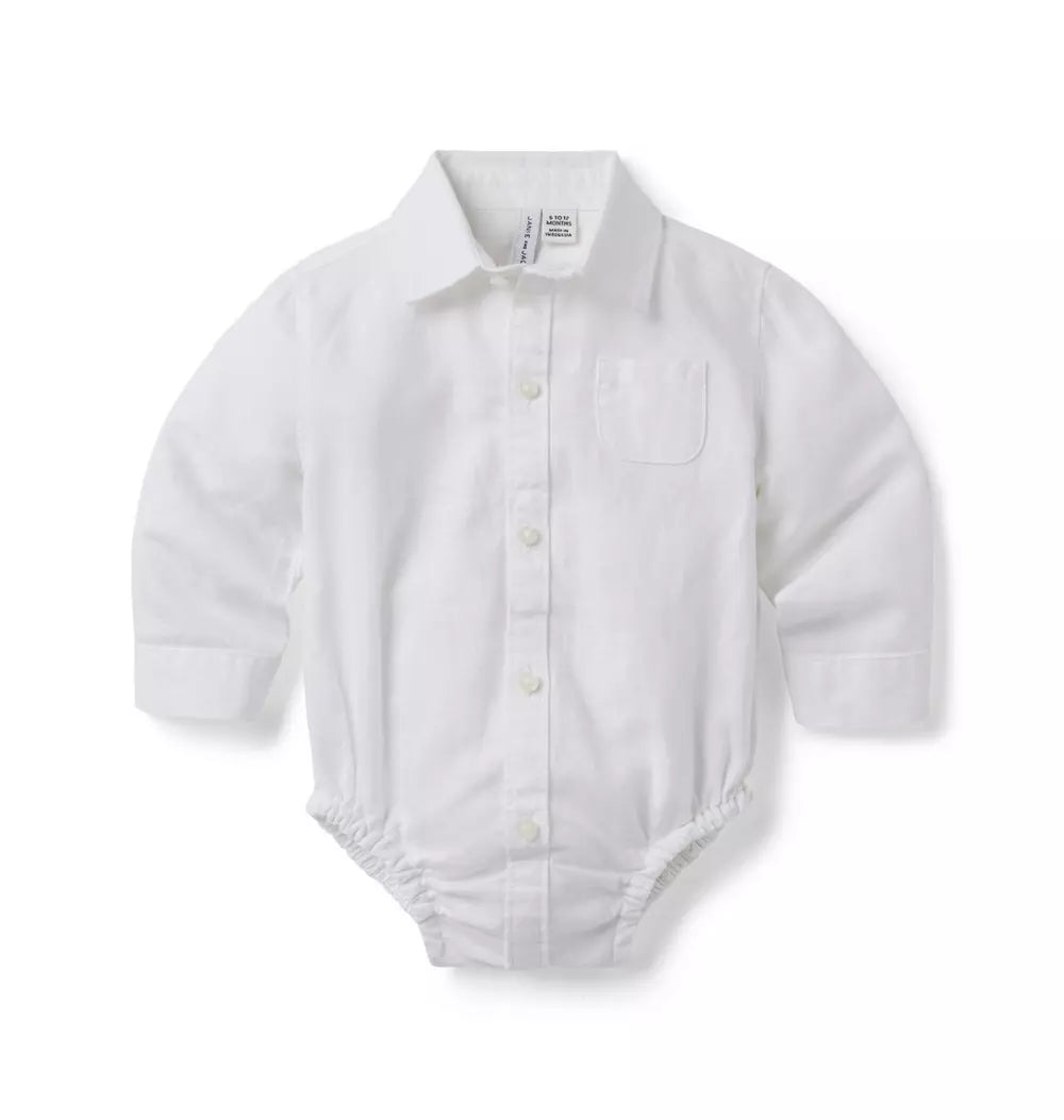 White Linen Bodysuit