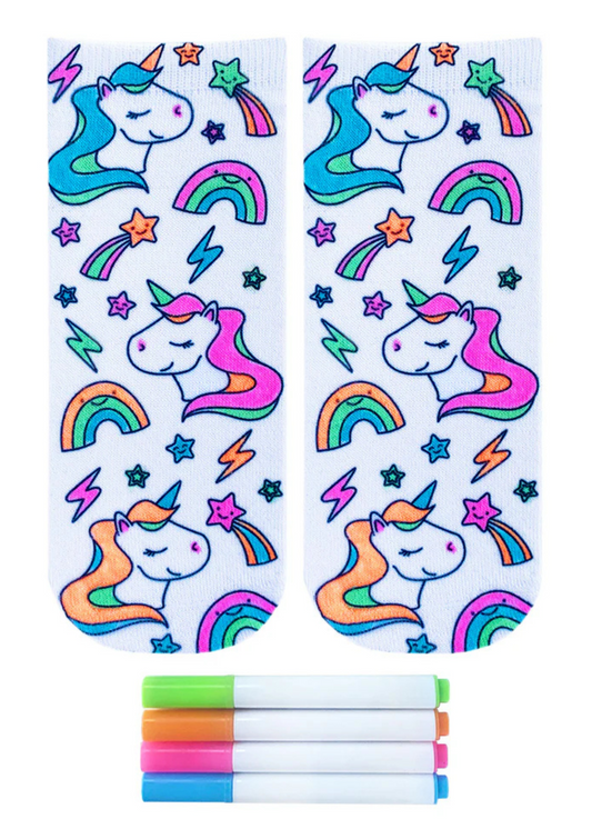 Unicorn Coloring Socks
