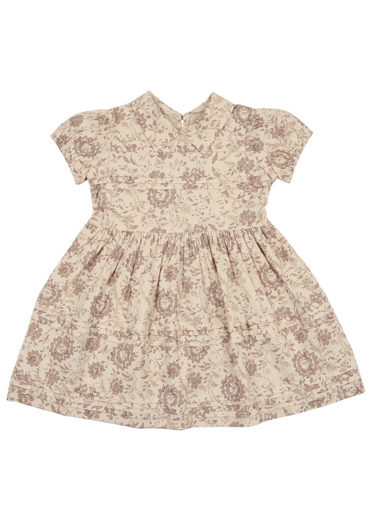 Pleated Garden Short Sleeve Dress