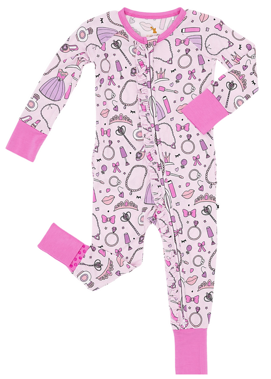 Sleeping Cutie Convertible Footies with Ruffle