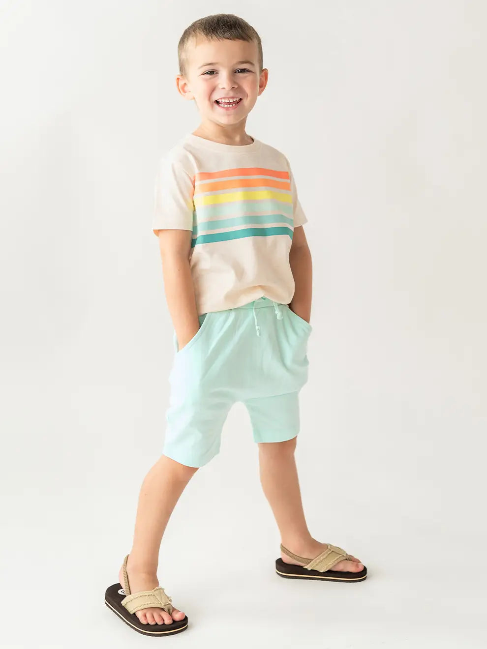 Boys Light Aqua Jogger Shorts