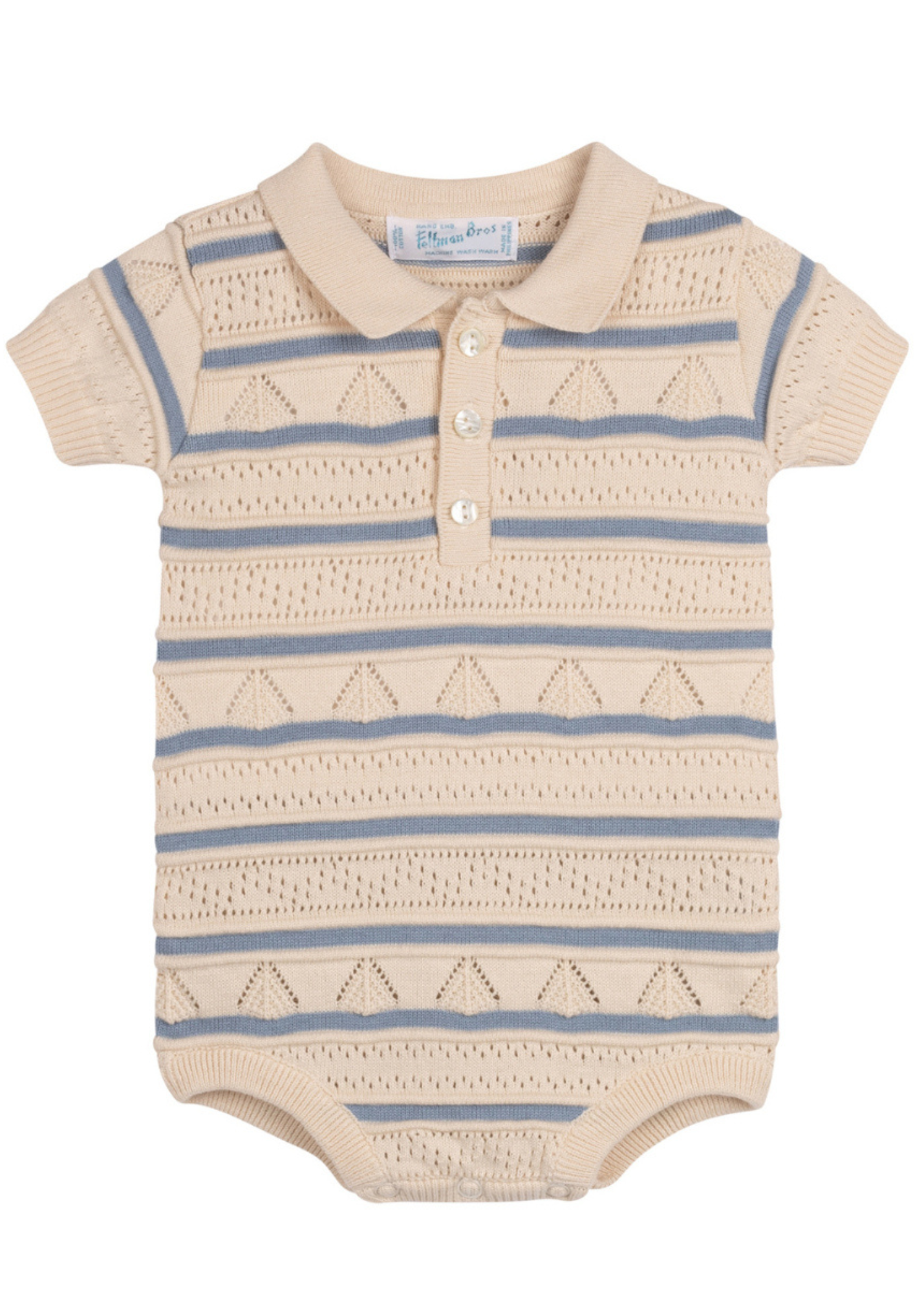 Pointelle Striped Knit Romper