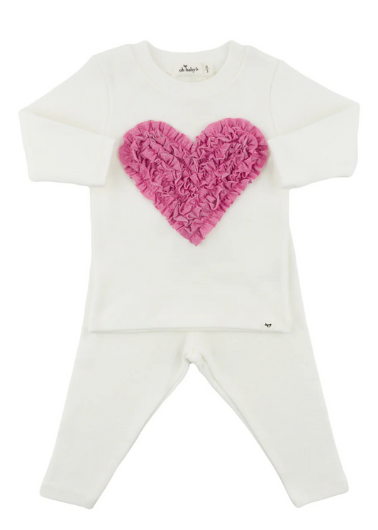 Bright Pink Ruffle Heart Set