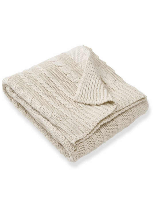 Organic Cotton Cable Knit Baby Blanket