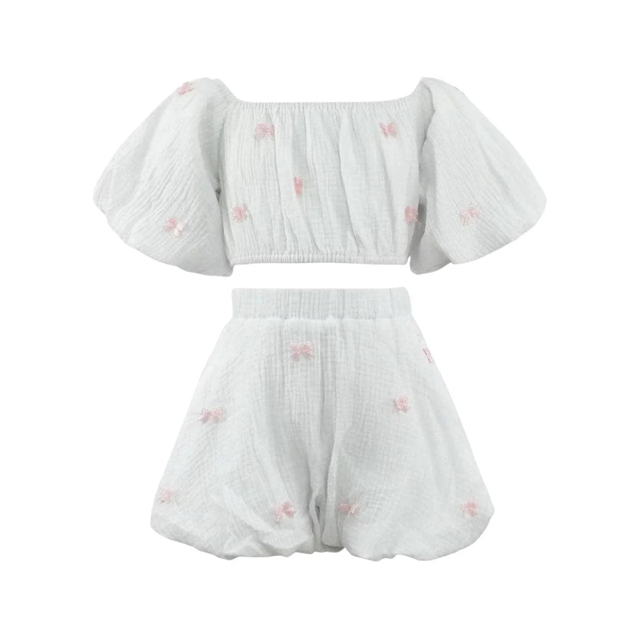 White Hailey Bow Bubble Set