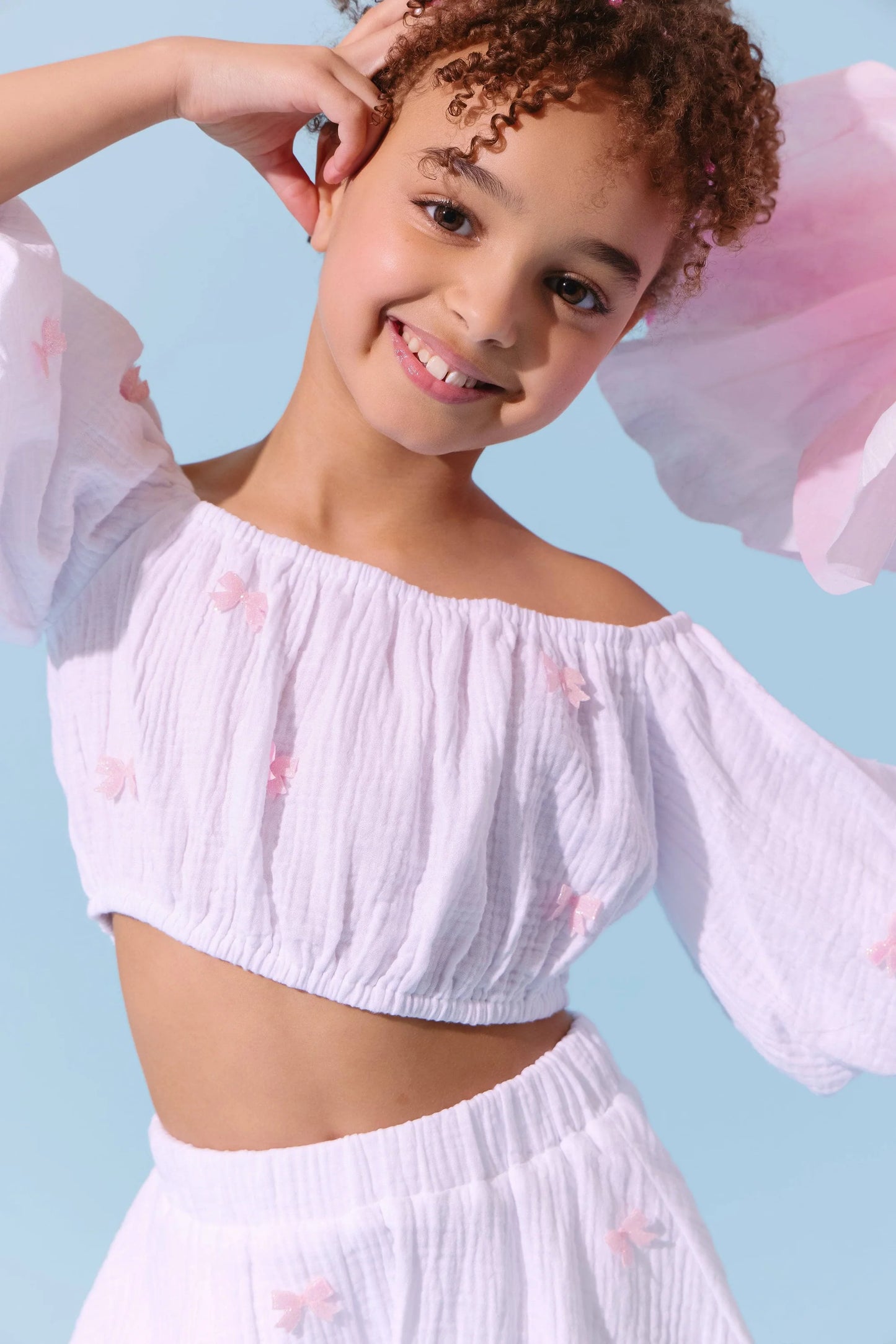 White Hailey Bow Bubble Set
