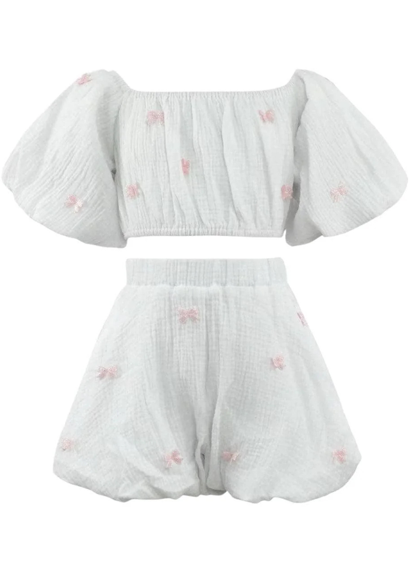 White Hailey Bow Bubble Set