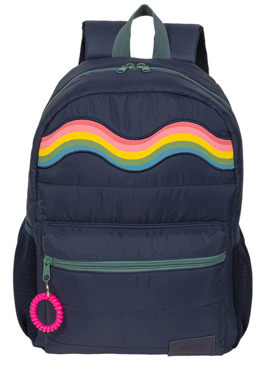 Debo Wavy Rainbow Puffer Backpack