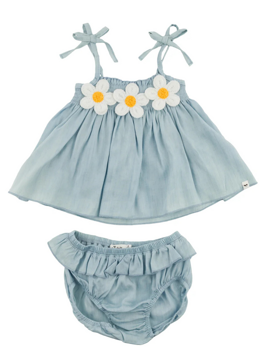 Daisy Denim Lyocell Gidget Sunsuit Set