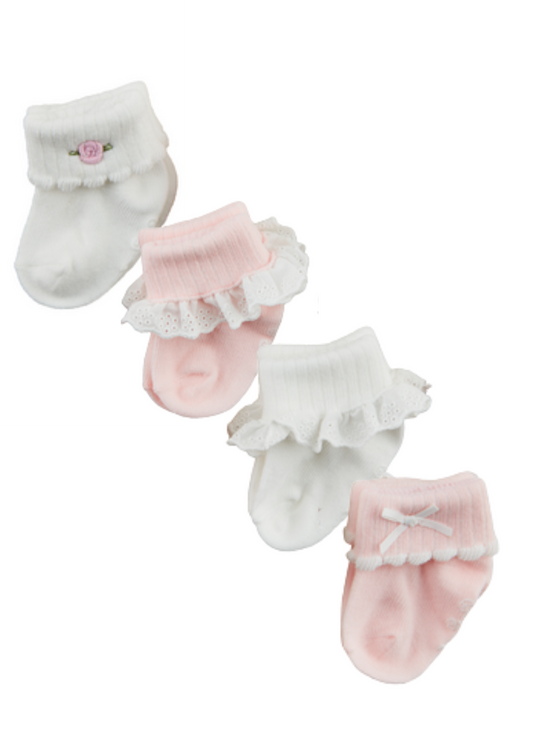 Pink Foldover Sock Set