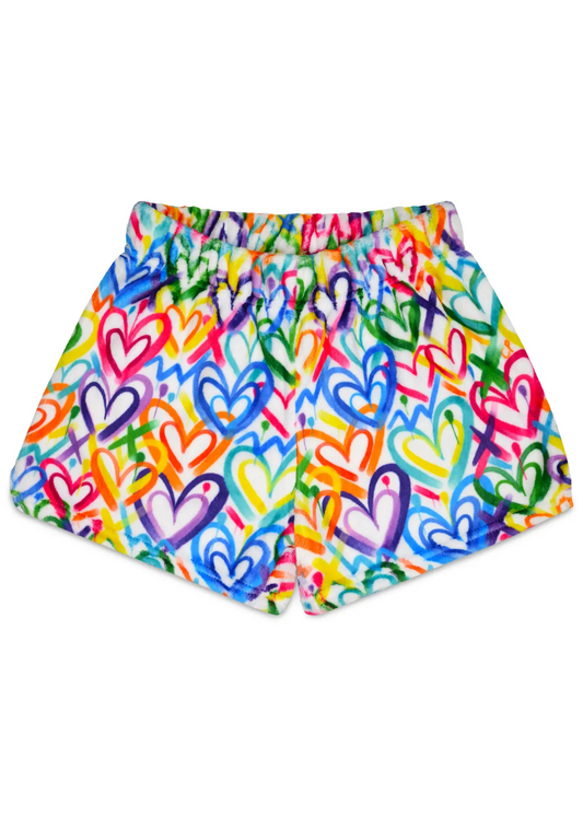 Corey Paige Hearts Plush Shorts