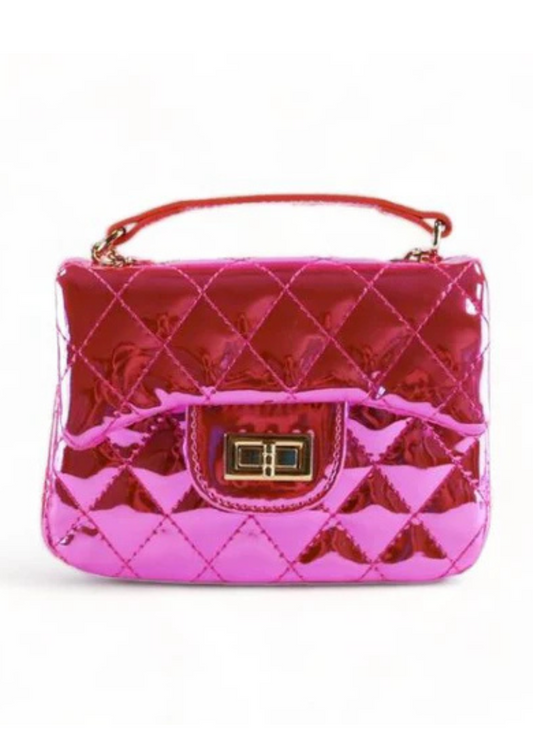 Metallic Crossbody Quilted Purse