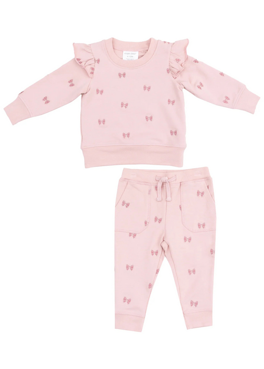 Bows French Terry Ruffle Sweatshirt And Jogger