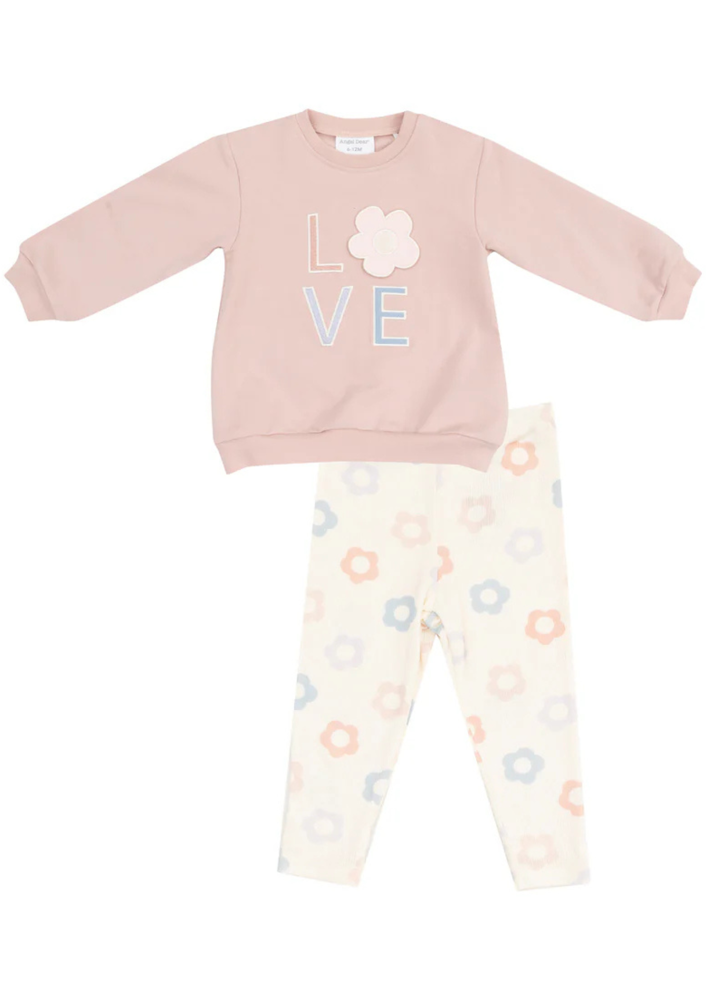 Daisy Pop French Terry Oversize Aplique Sweatshirt and Legging Set