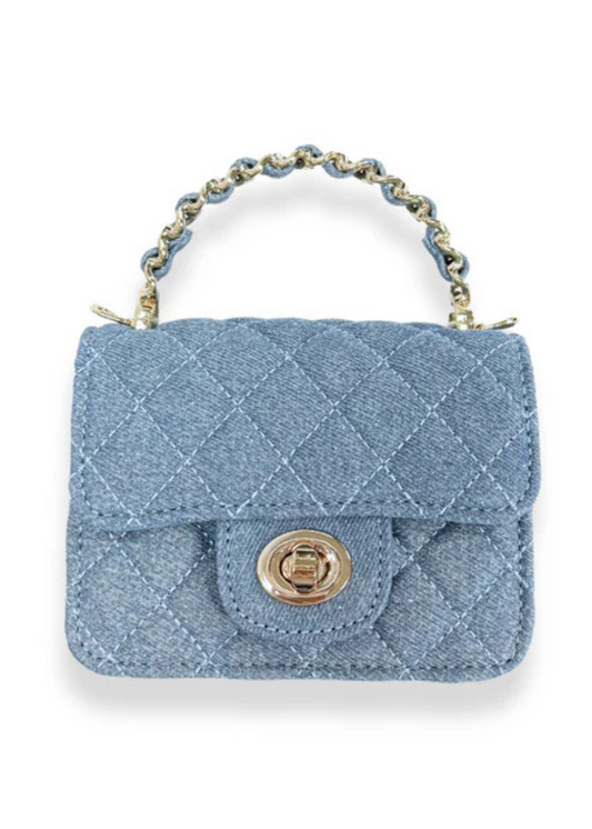 Sparkly Denim Quilted Purse