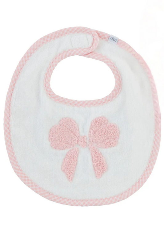 Pink Boucle Bow Bib