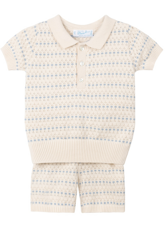 Boys Pointelle Jacquard Knit Set