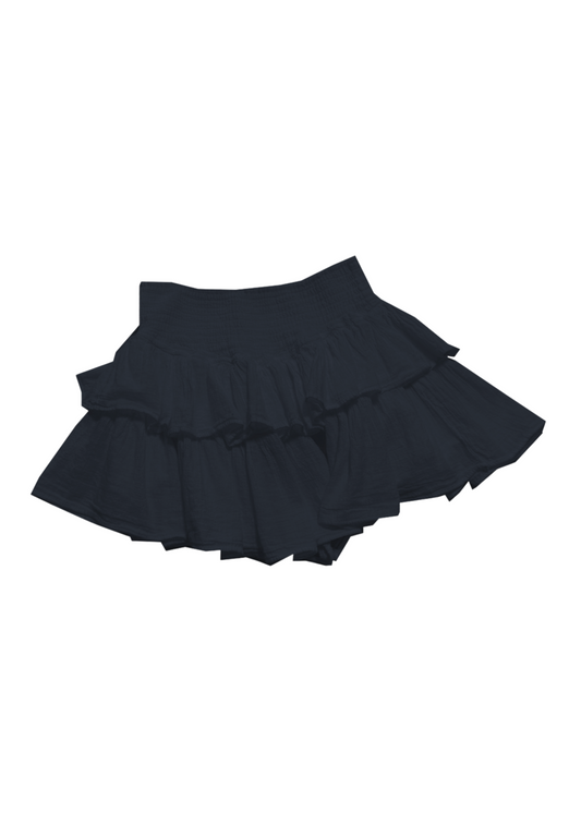 Ruffle Elastic Skirt- Black