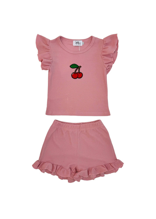 Ruffle Cherry Short Set