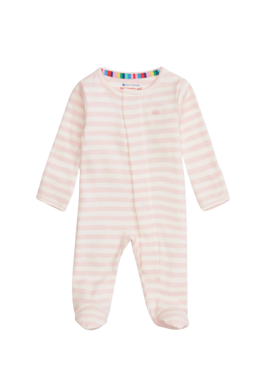 Pink Stripe Organic Footie