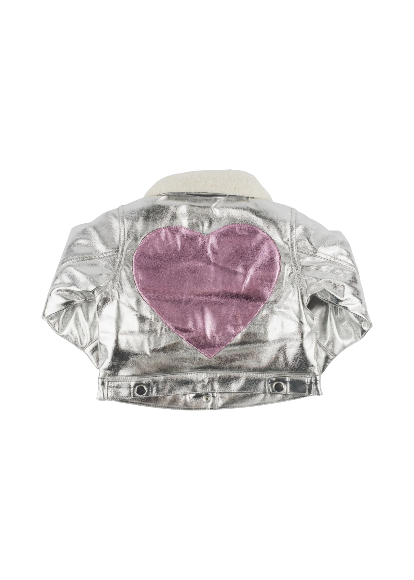 Big Heart Metallic Biker Jacket