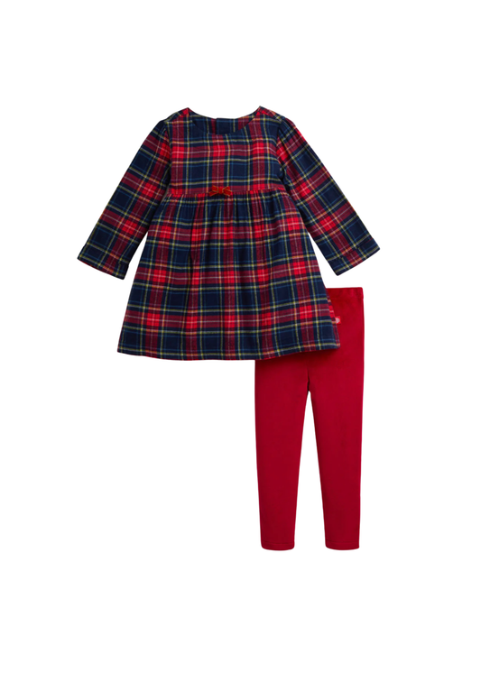 Holiday Plaid Flannel Dress Set