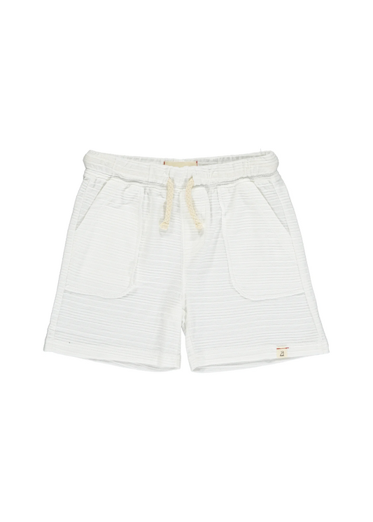 White Ribbed Shorts